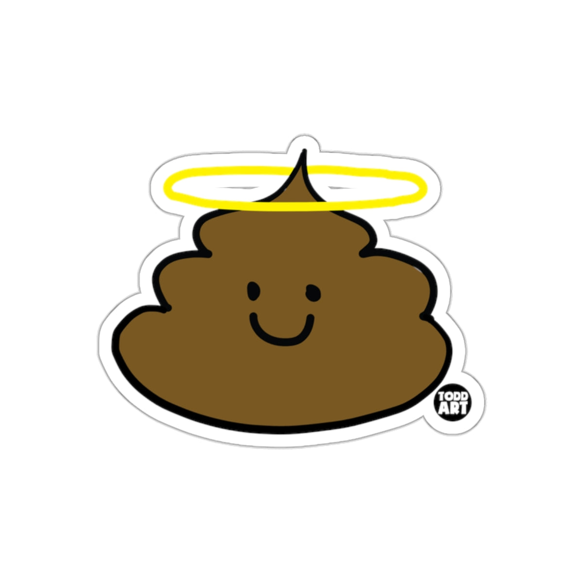 Heavenly Poop With Halo Unique Design Funny Stickers