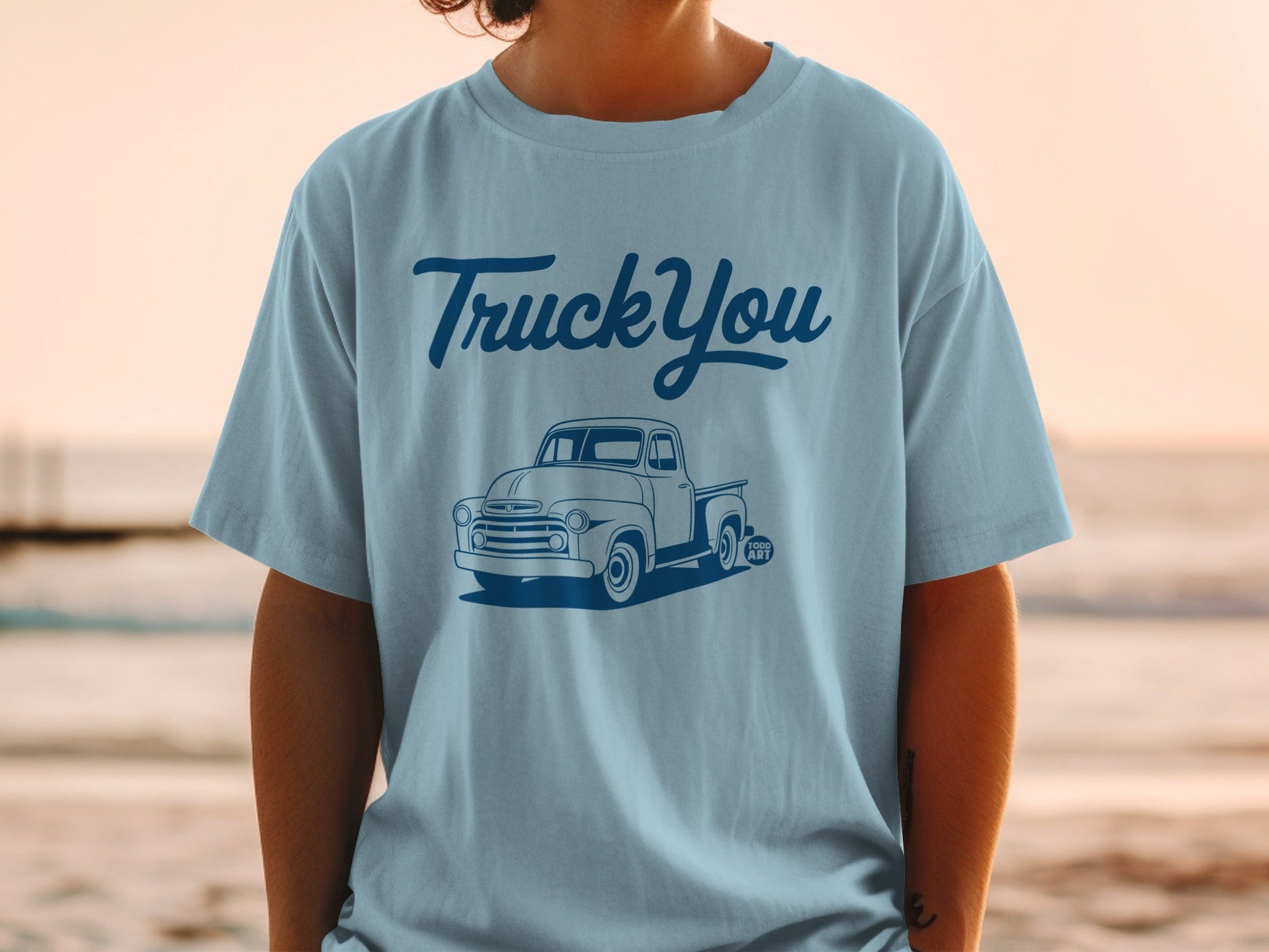 Truck You Blue Pickup Graphic T-Shirt for Casual Wear