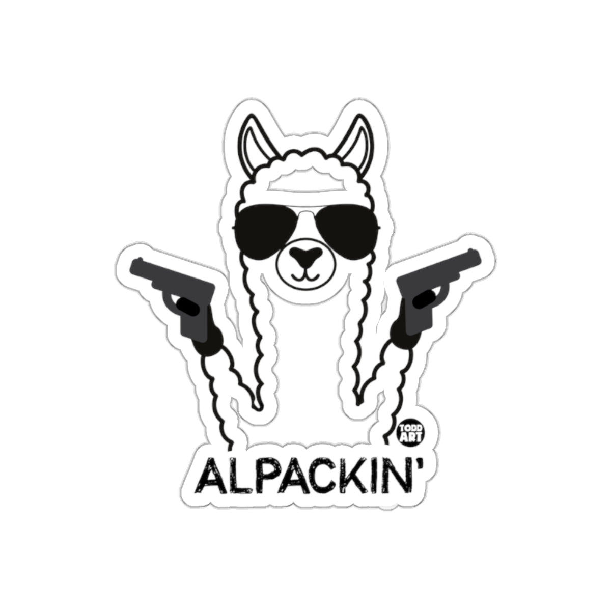 Alpackin' sticker funny llama with sunglasses design