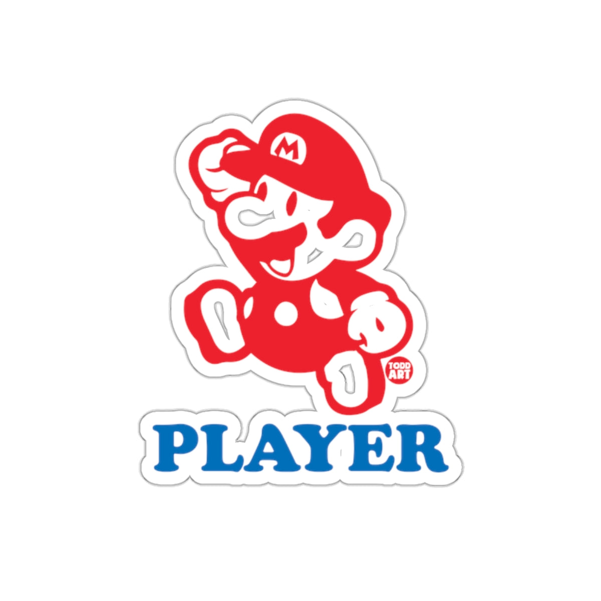 Red Mario Player Video Game Inspired Graphic Art sticker