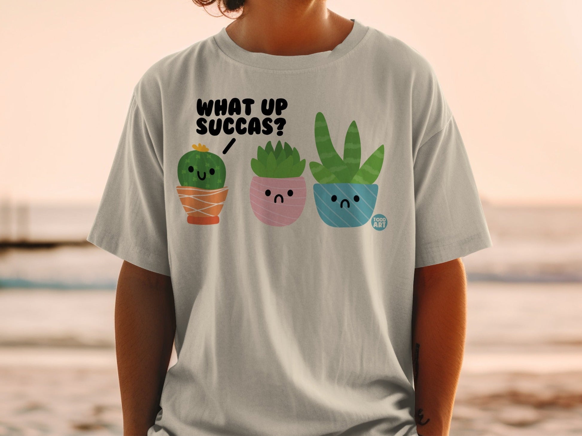 What Up Succas Cute Succulents Graphic T-Shirt