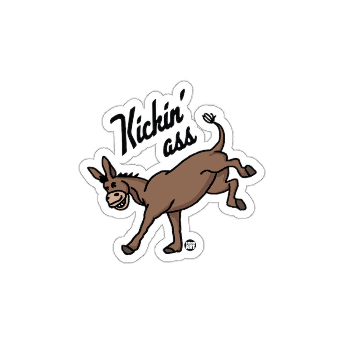 Kickin' Ass Donkey with Fun Design Sticker