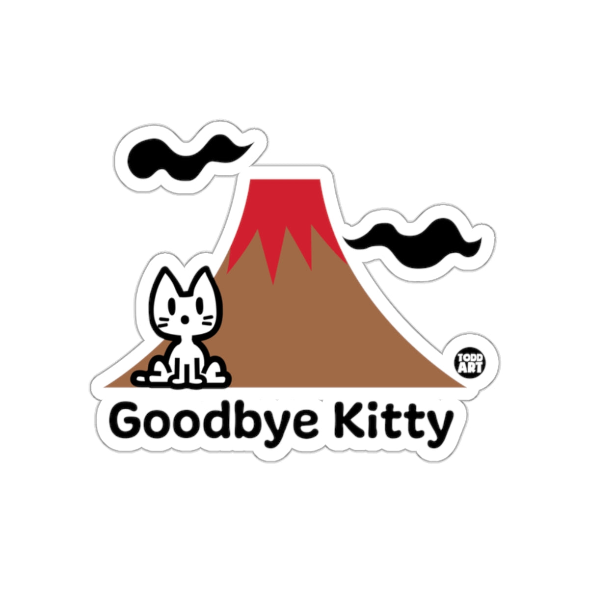 Goodbye Kitty Volcano Art Sticker Product