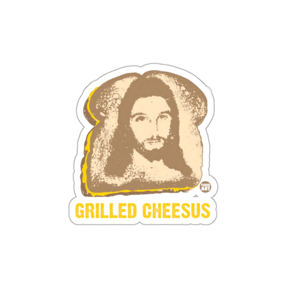 Grilled Cheesus Funny Sandwich Design Sticker Retro Style