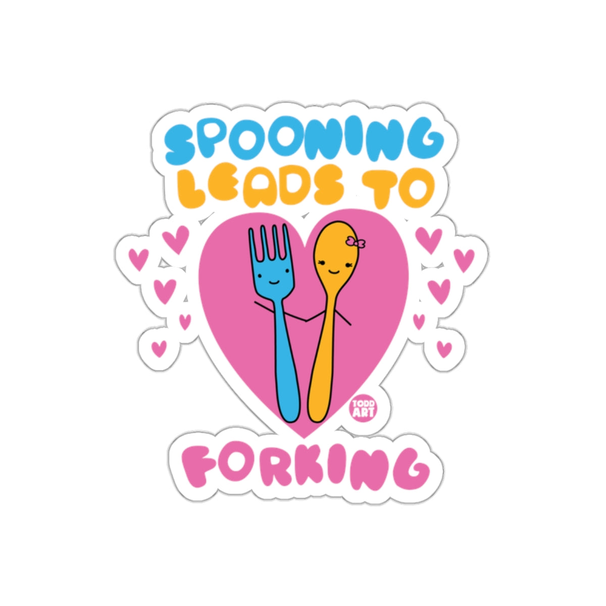 Spooning Leads to Forking Cute and Funny Sticker