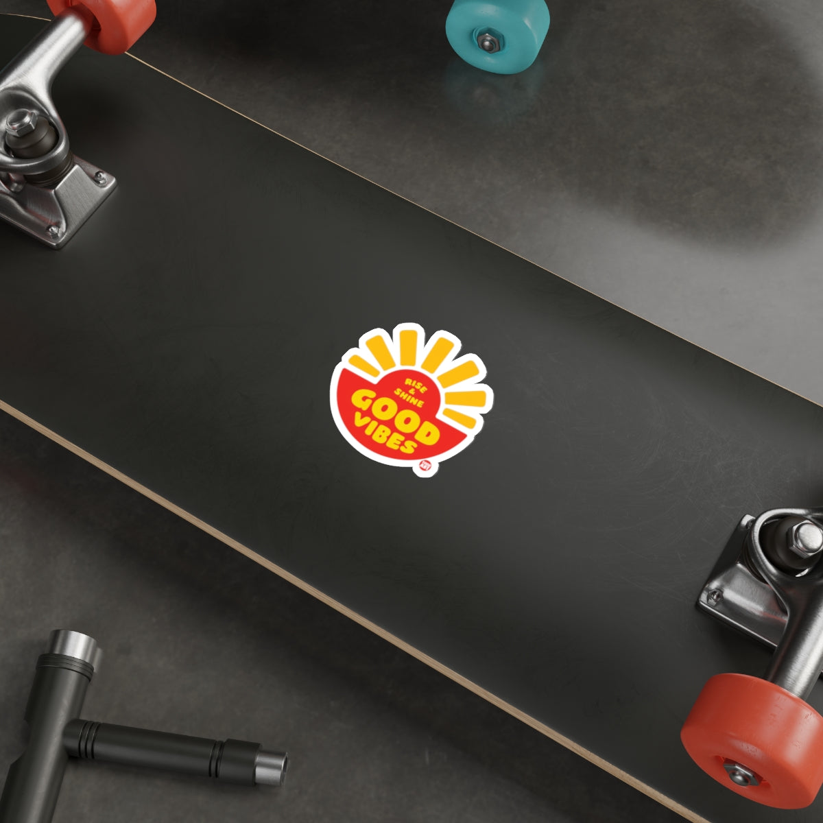 Rise Shine Good Vibes Skateboard Deck Sticker
