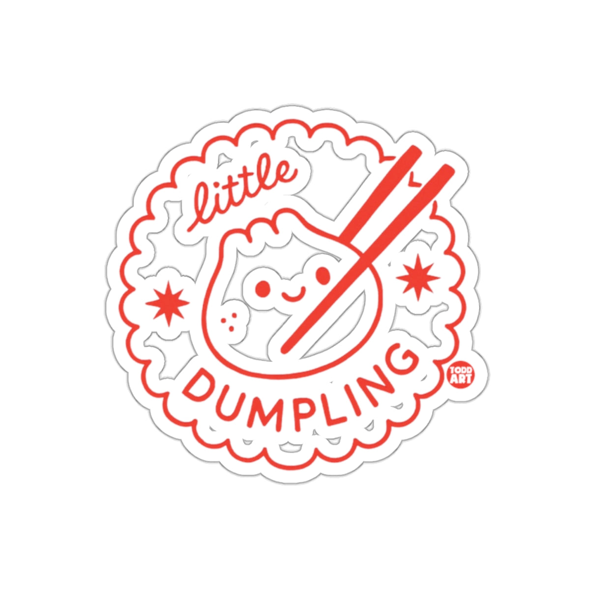 Little Dumpling Cute Sticker With Chopsticks Design