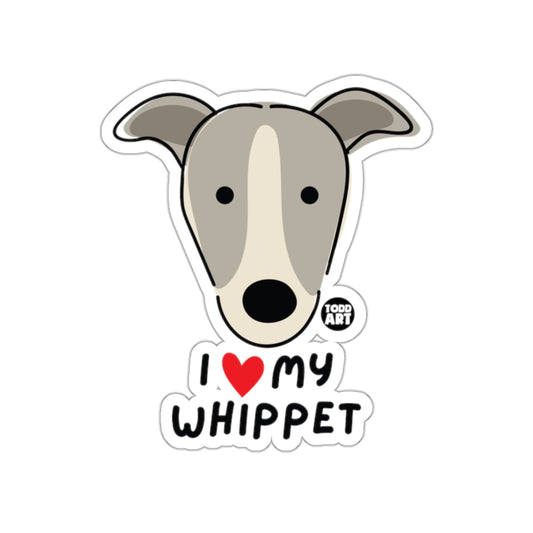 I Love My Whippet Sticker Adorable Dog Lover's Gift