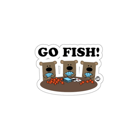 Cute Go Fish Bears Game Themed Sticker Design