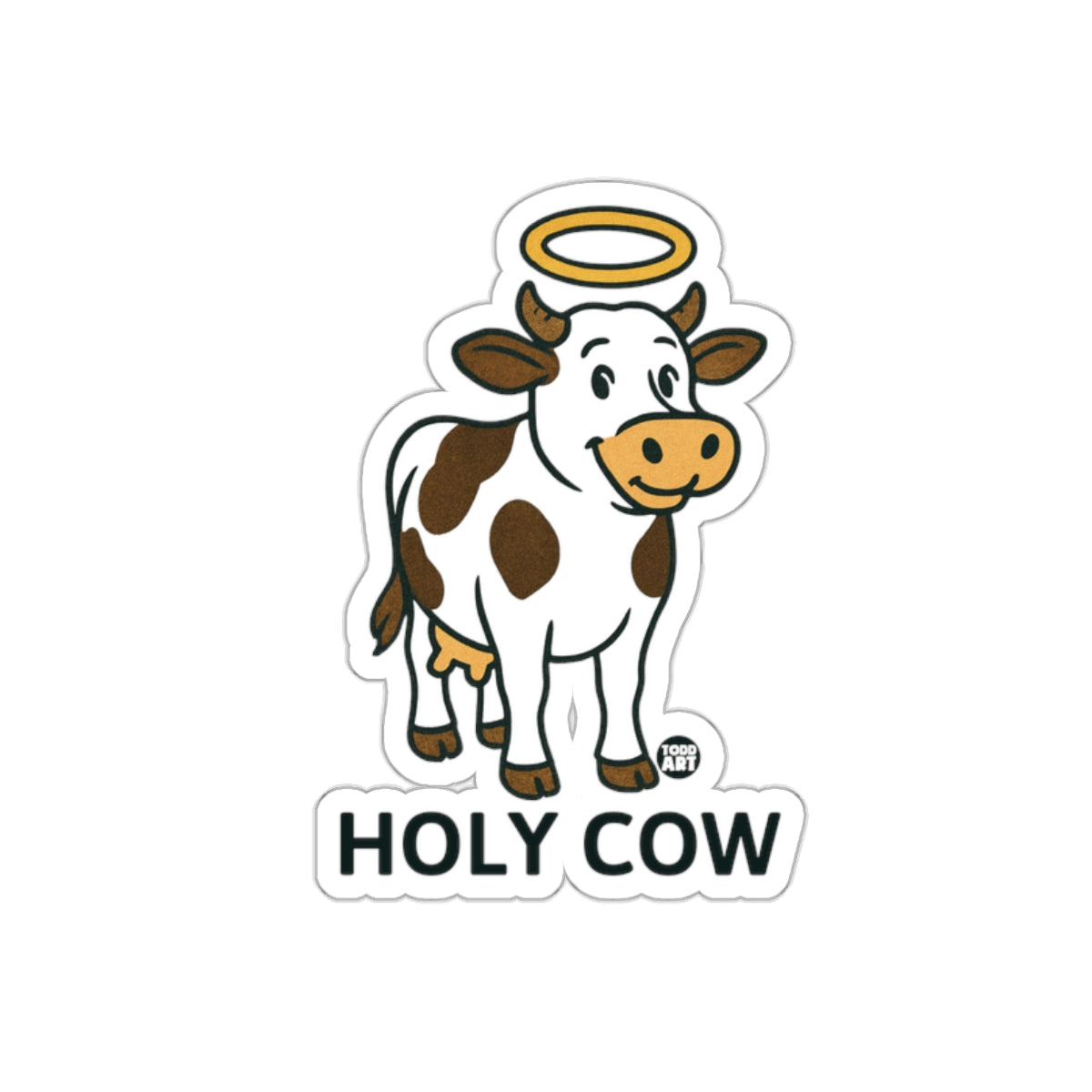 Holy Cow With Halo Cute Animal Cartoon Sticker