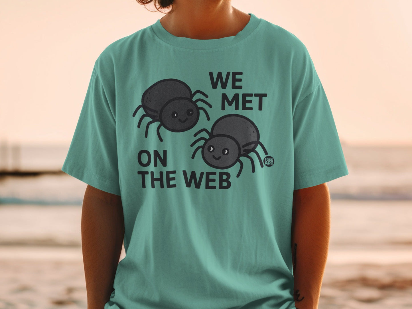 We Met On The Web Funny Spider Graphic Shirt