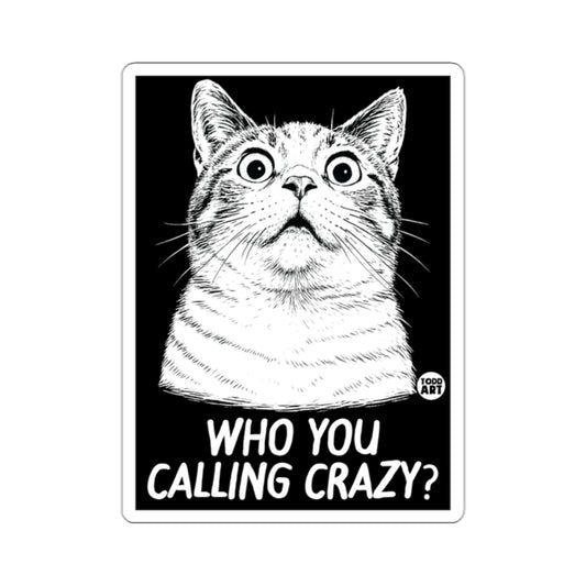 Who You Calling Crazy Cat Design Sticker