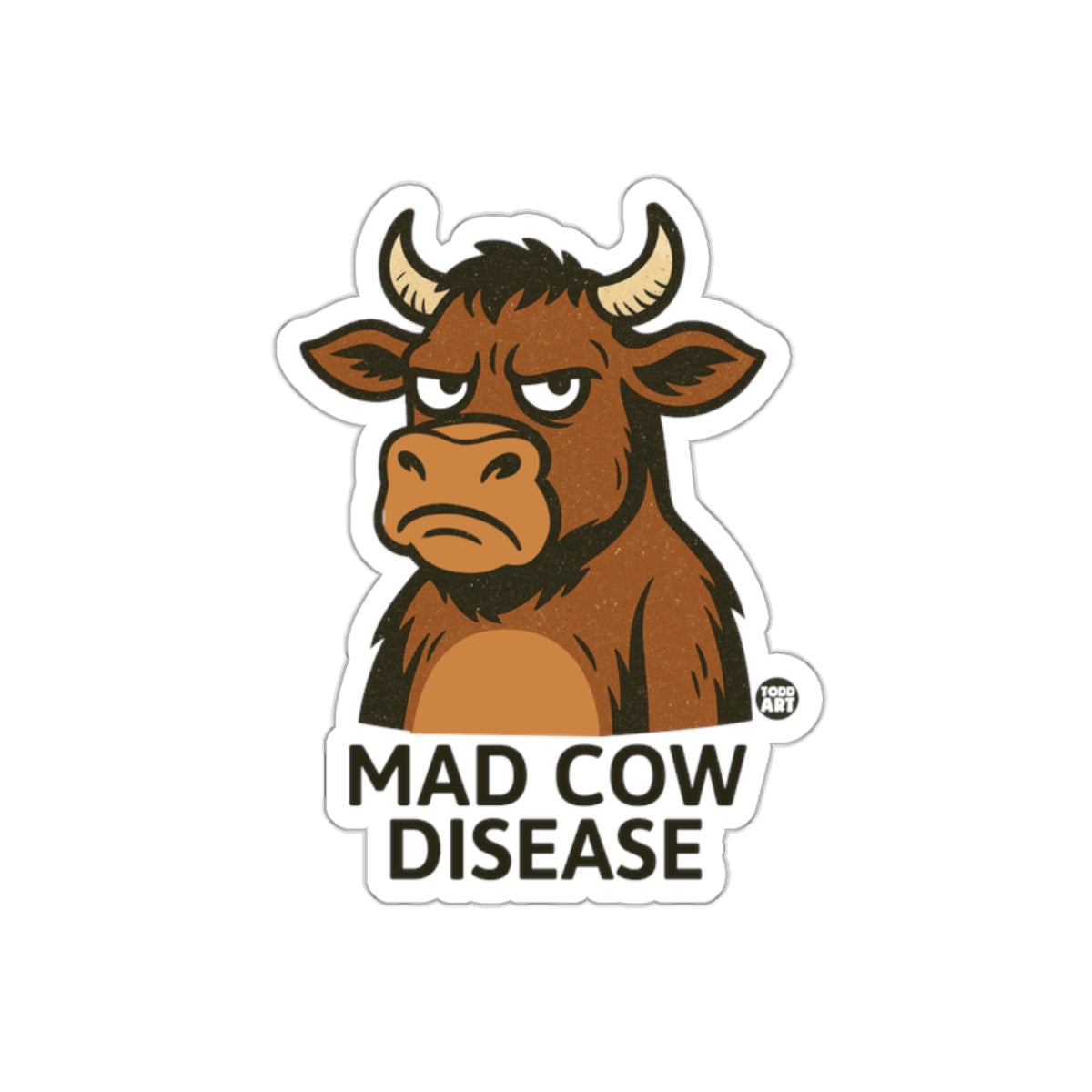 Mad Cow Disease Funny Cartoon Stickers
