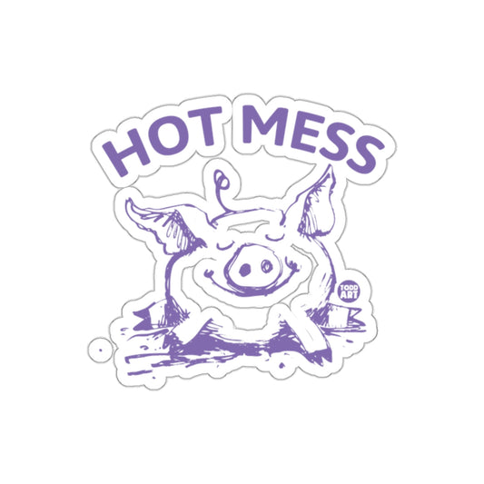 Hot Mess Pig Illustration Todd Art Branded sticker