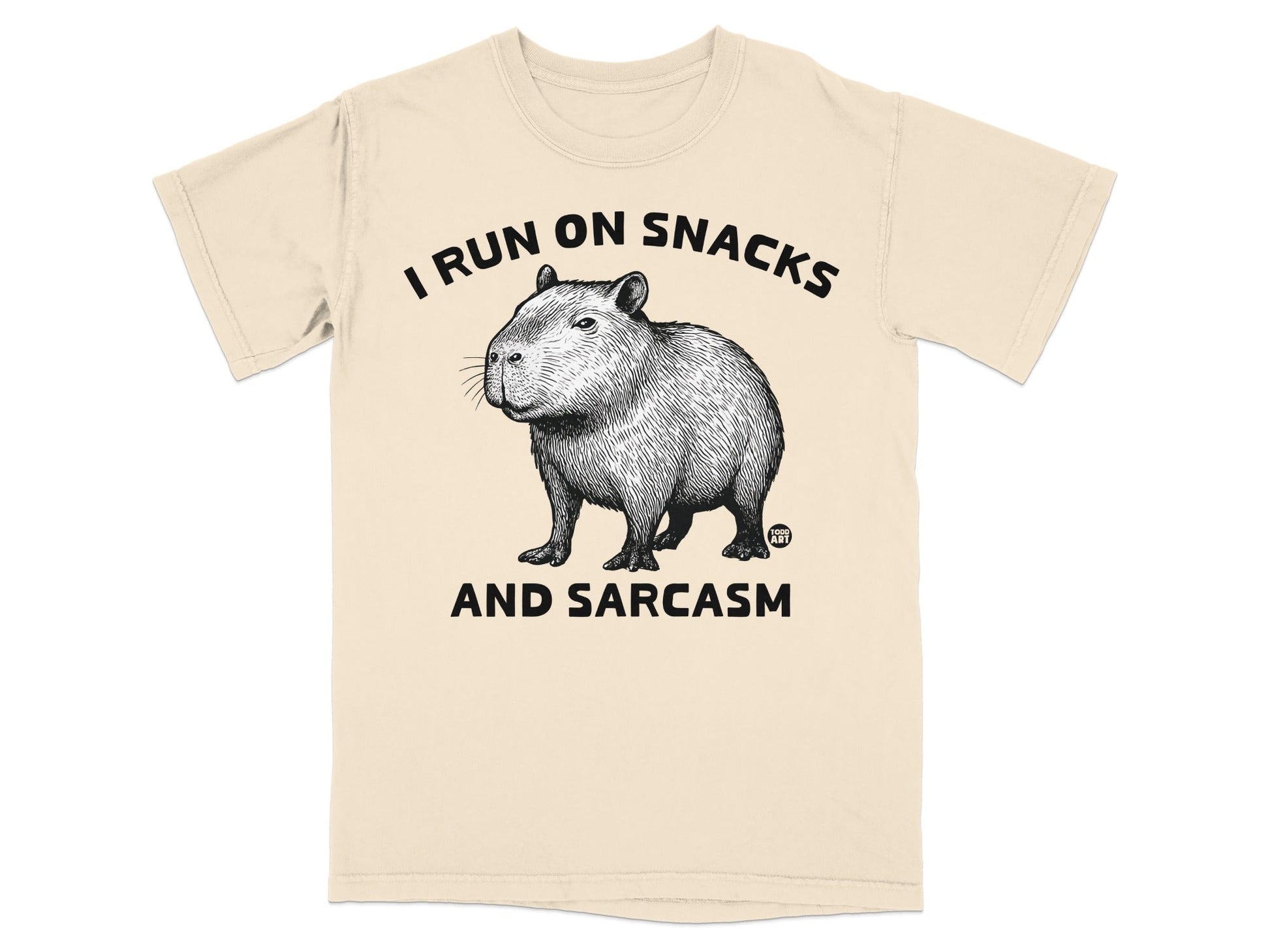 I Run On Snacks And Sarcasm Funny T-Shirt