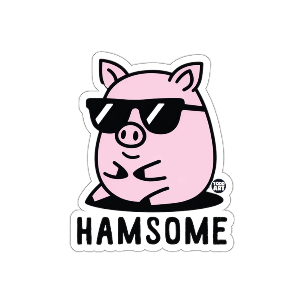 Hamsome Pig with Shades Cute Animal Funny Stickers