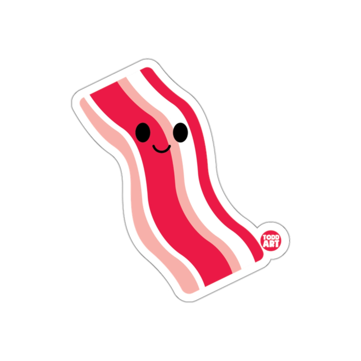Cute Happy Bacon with Smiling Face Sticker Product