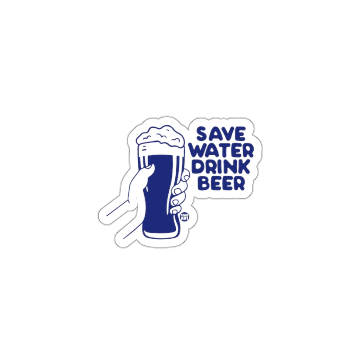 Funny Save Water Drink Beer Sticker with Beer Design