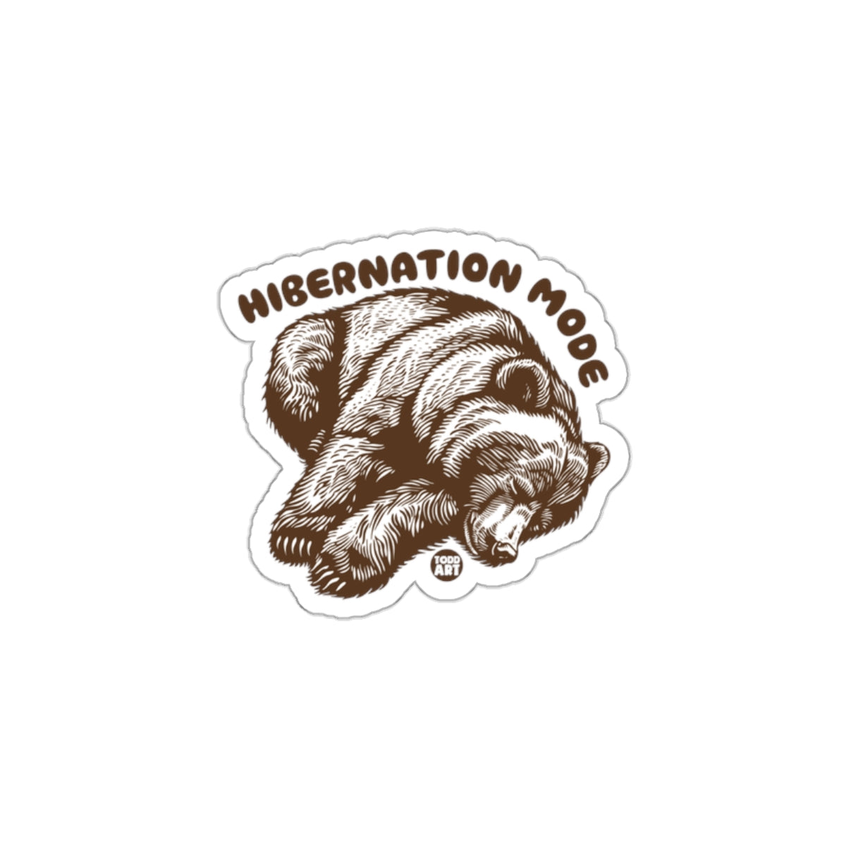 Hibernation Mode Bear Sticker for Cozy Winter Vibes