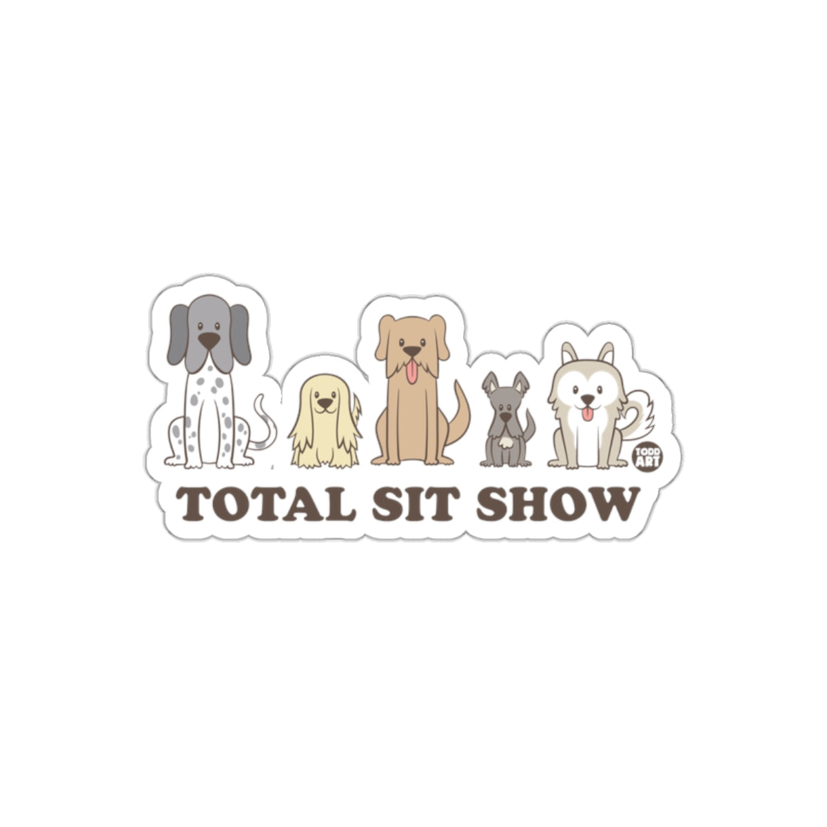 Total Sit Show Dog Illustration Sticker