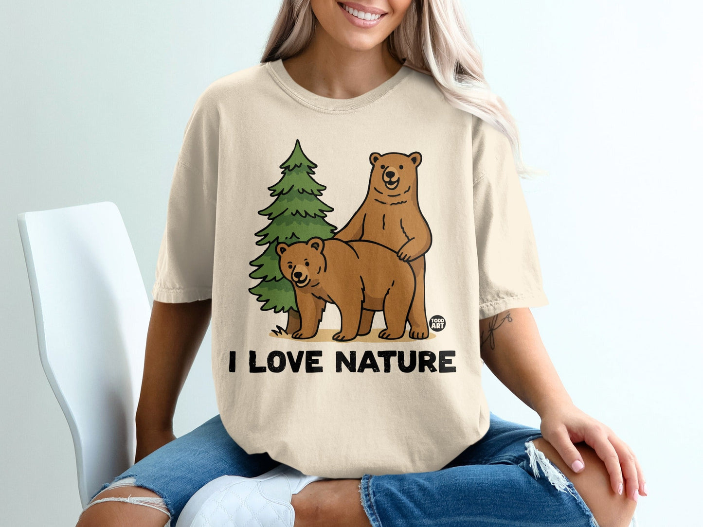 I Love Nature Bears Graphic Tee for Nature Lovers