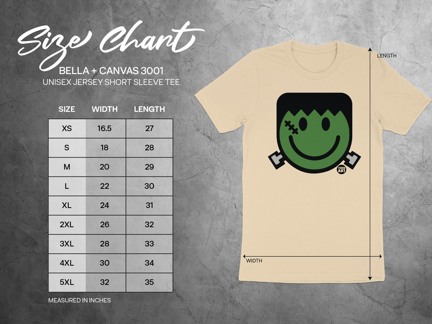 Frankenstein Happy Face Beige Unisex Jersey Short Sleeve Tee product