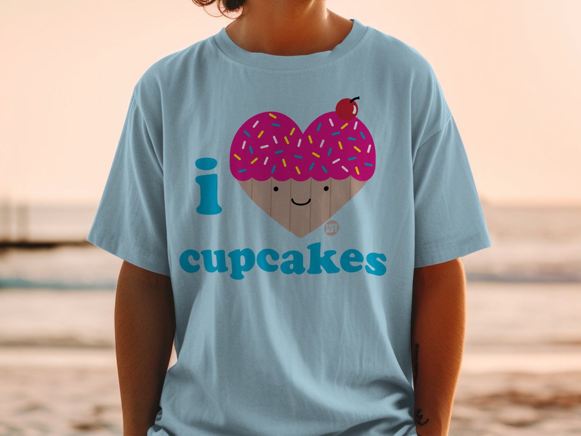 I Love Cupcakes Cute Shirt with Sprinkles Design