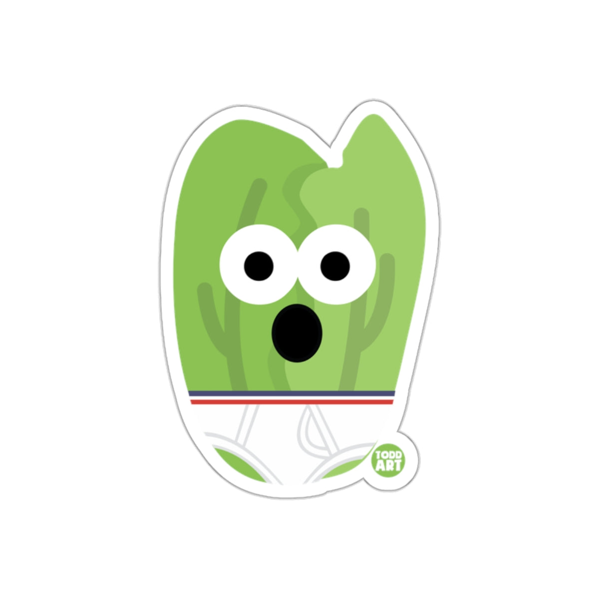 Shocked Green Cartoon Character Sticker by Todd Art