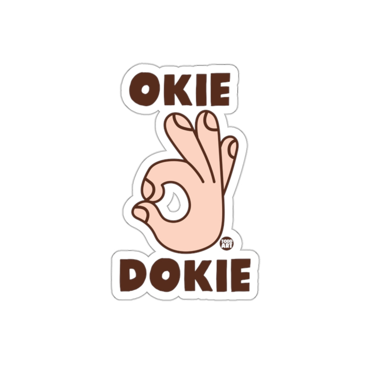 Okie Dokie Hand Gesture Sticker Fun Decal