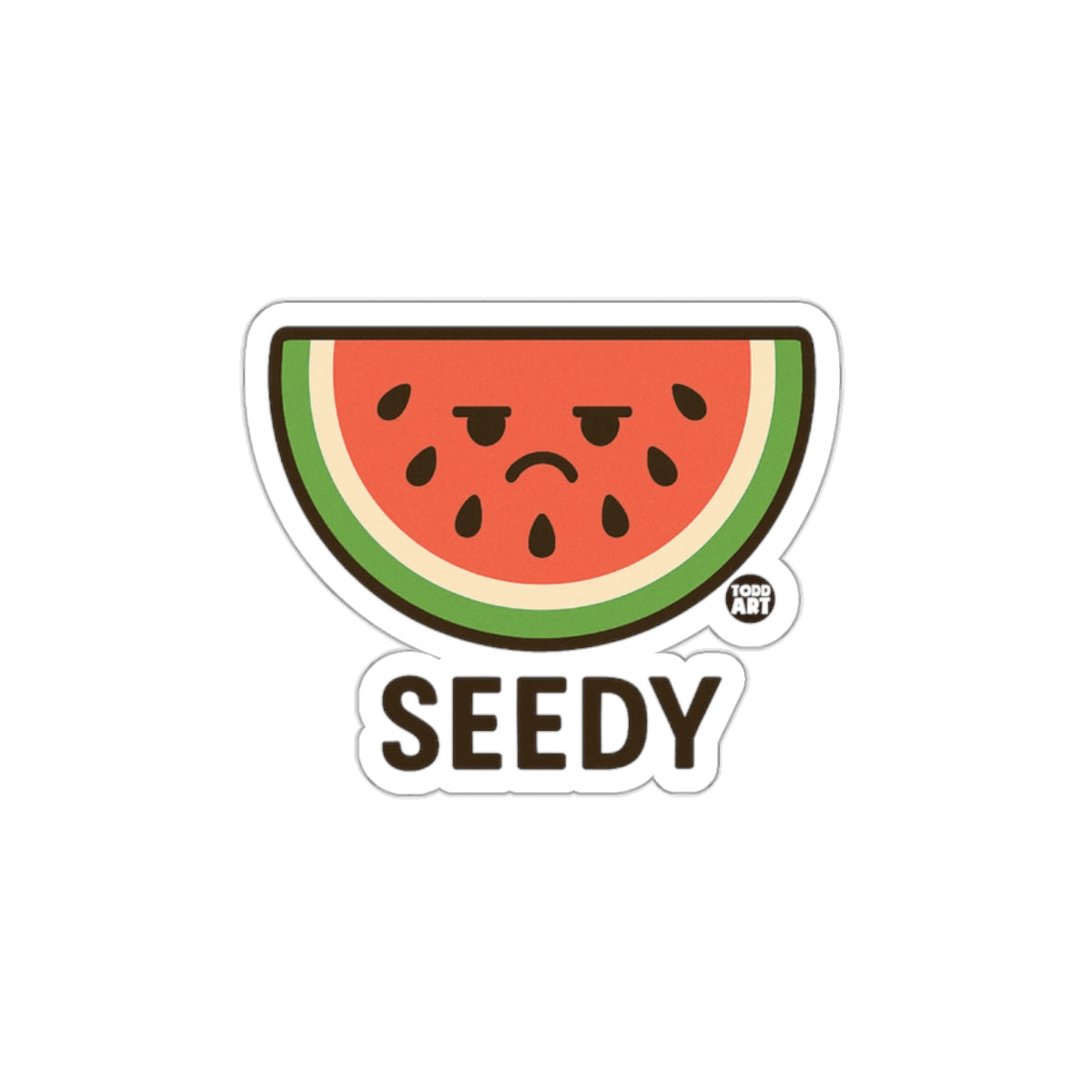 Seedy Watermelon Cartoon Sticker for Fun Decor