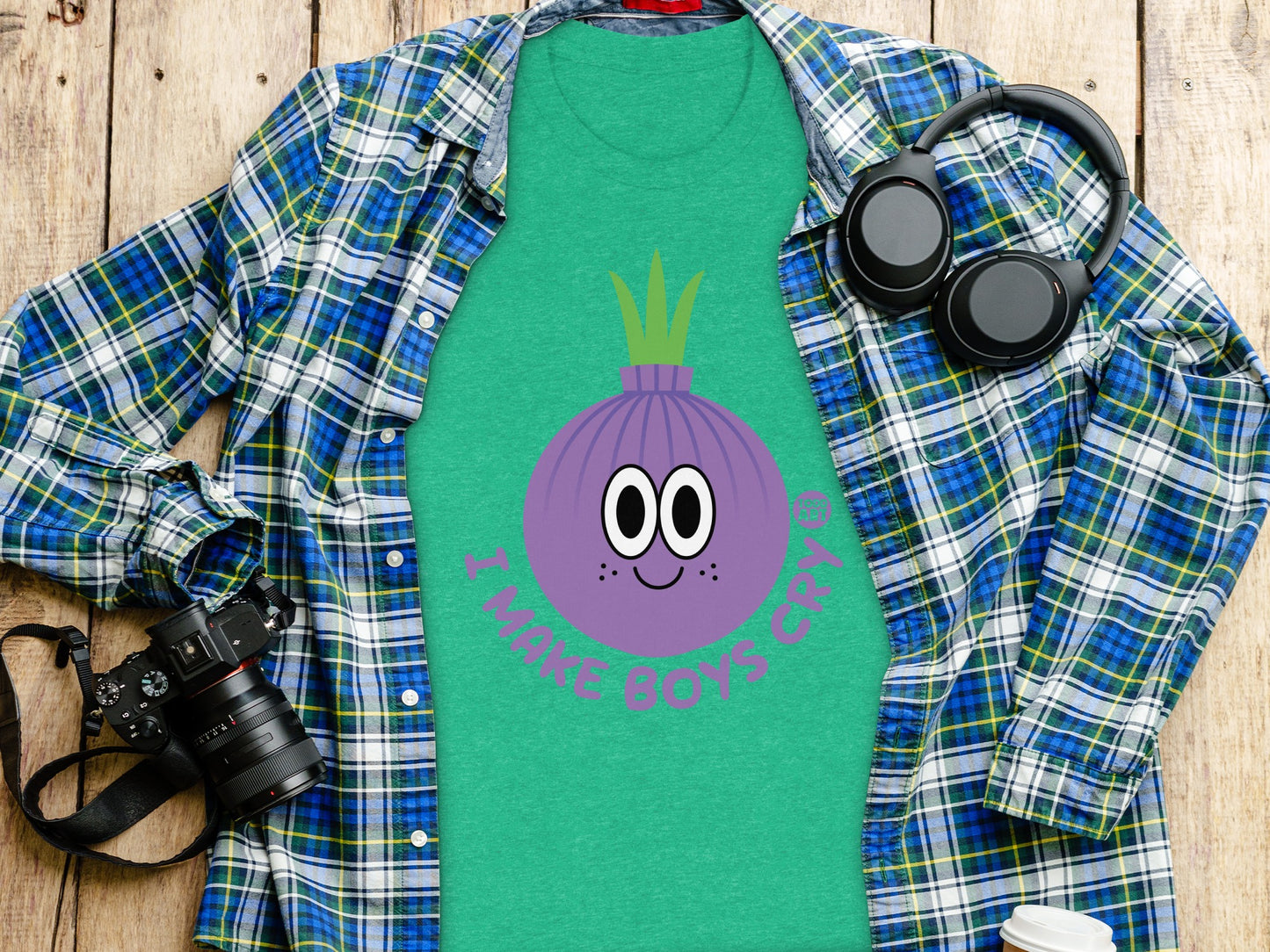 I Make Boys Cry Funny Onion Graphic Tee Shirt