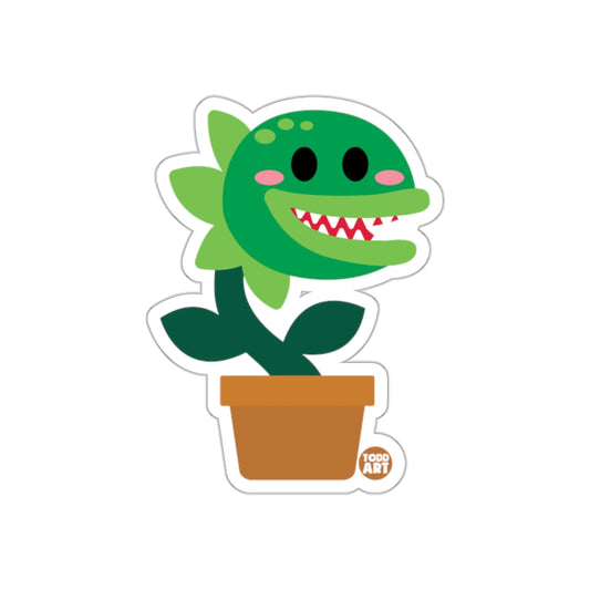 Cute Illustrated Potted Plant Monster Sticker
