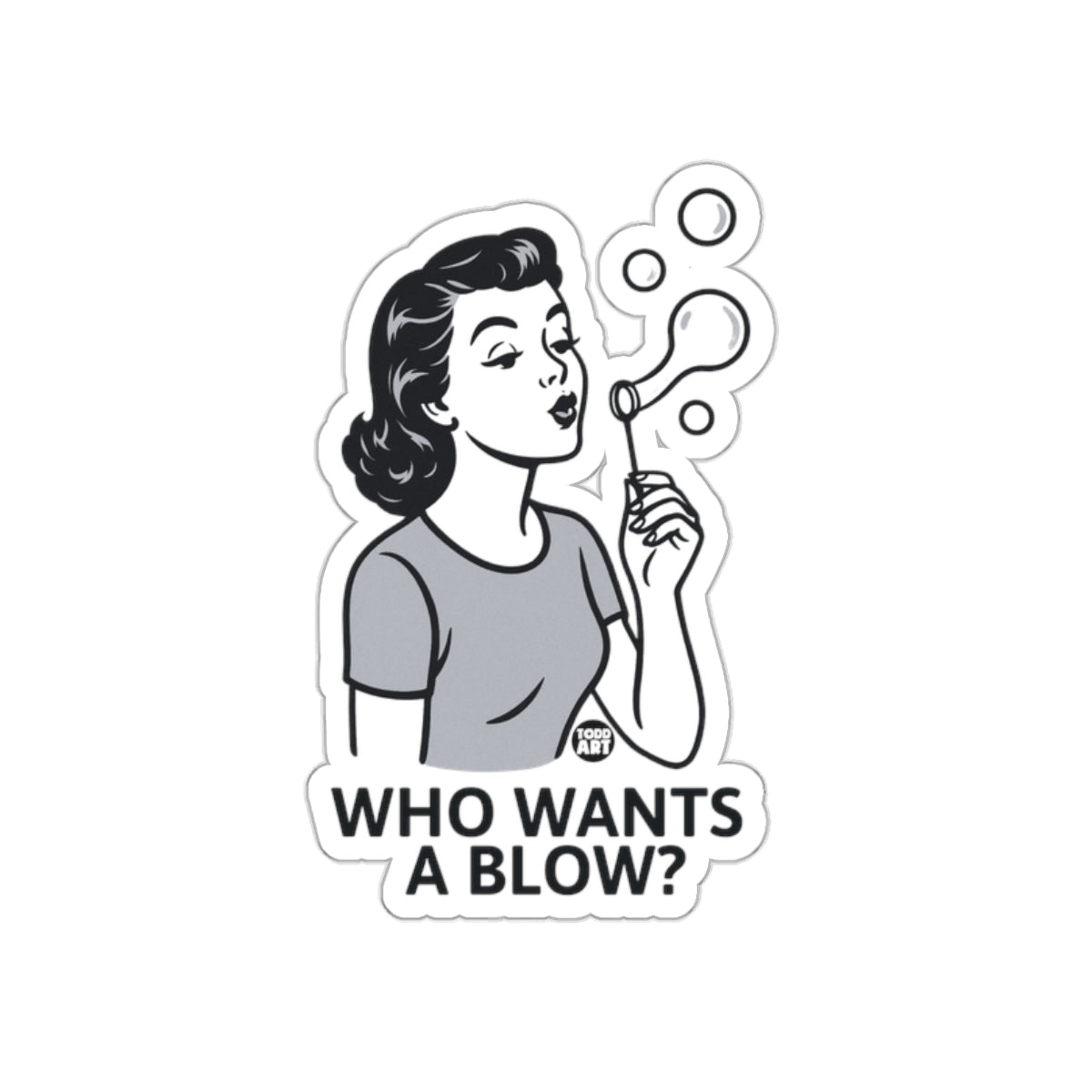 Retro Style 'Who Wants A Blow?' Sticker