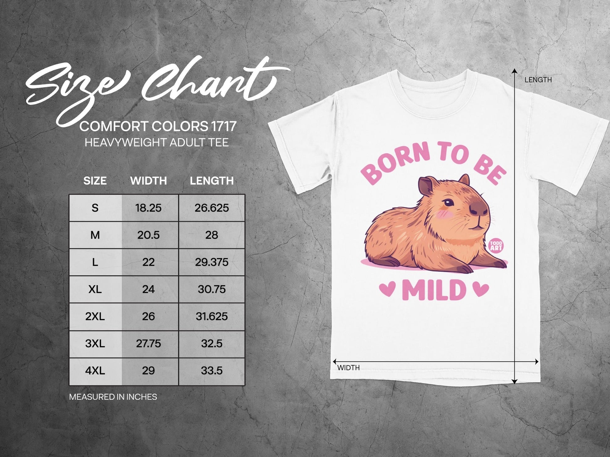 Born to Be Mild Adorable Capybara Themed Tee