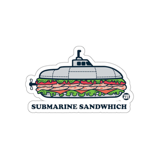 Submarine Sandwich Illustration Sticker Decal Design