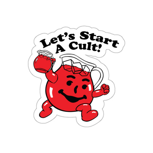 Kool Aid Man Wants To Start A Cult Cartoon Stickers