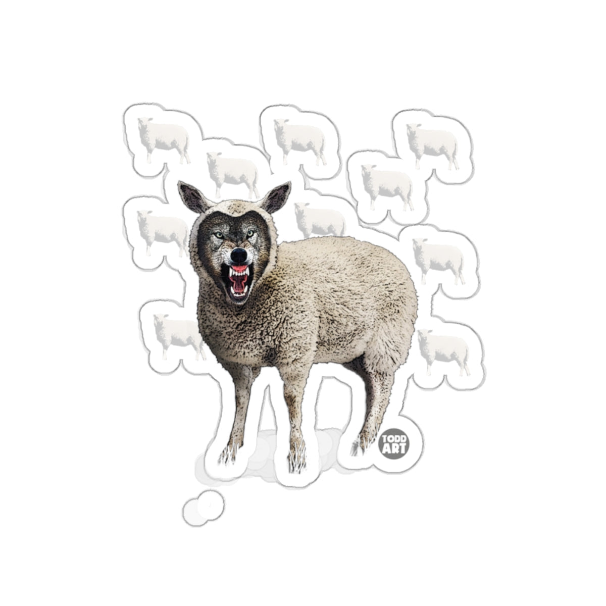 Unique Wolf in Sheep's Clothing Sticker