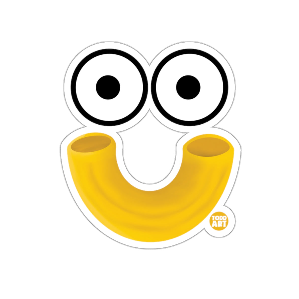 Googly Eyes Smile and Macaroni Design Sticker