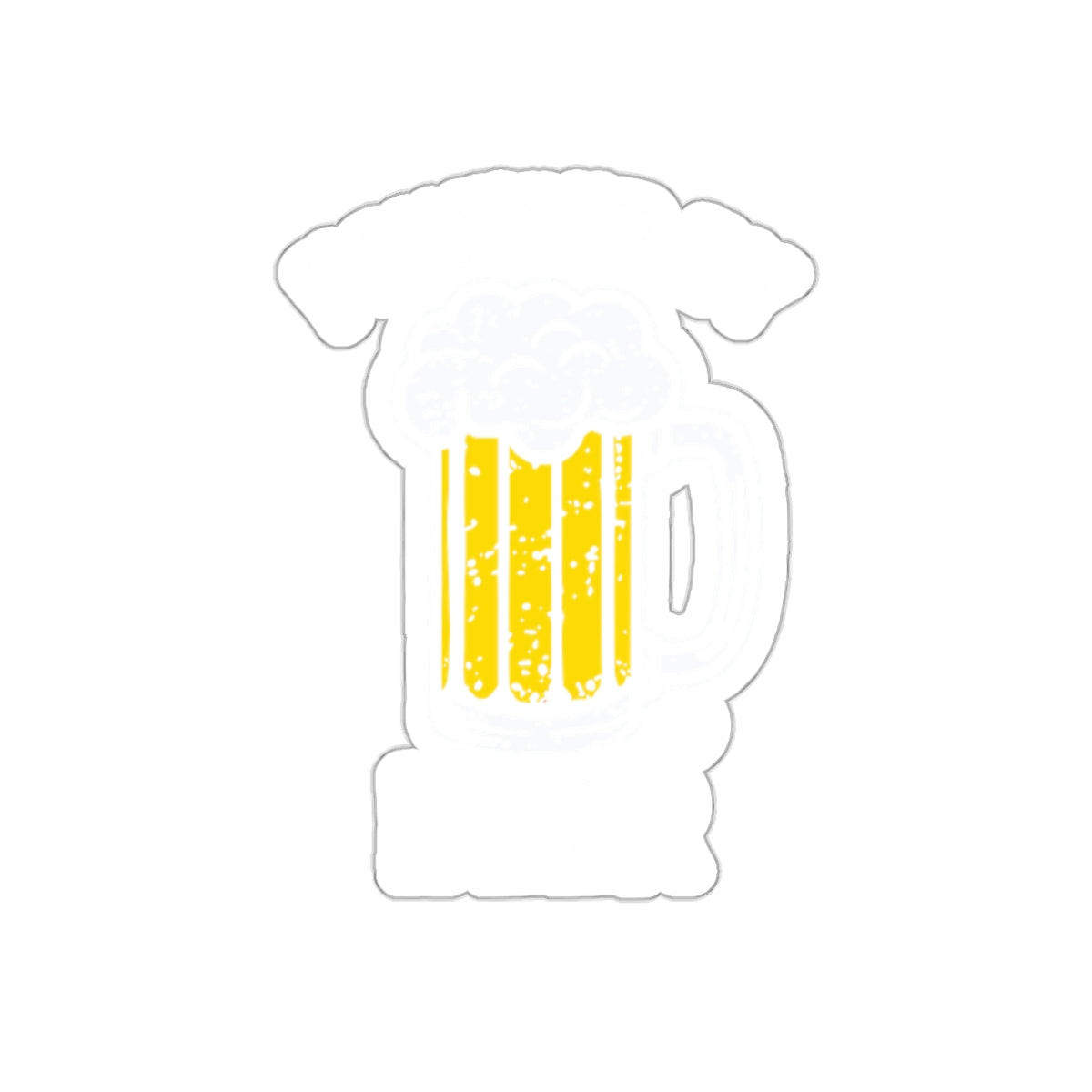 Fun Beer Mug Sticker With Foamy Top Design Sticker