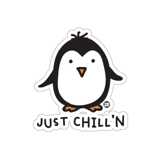 Cute Penguin Just Chill'n Design From Todd Art Stickers