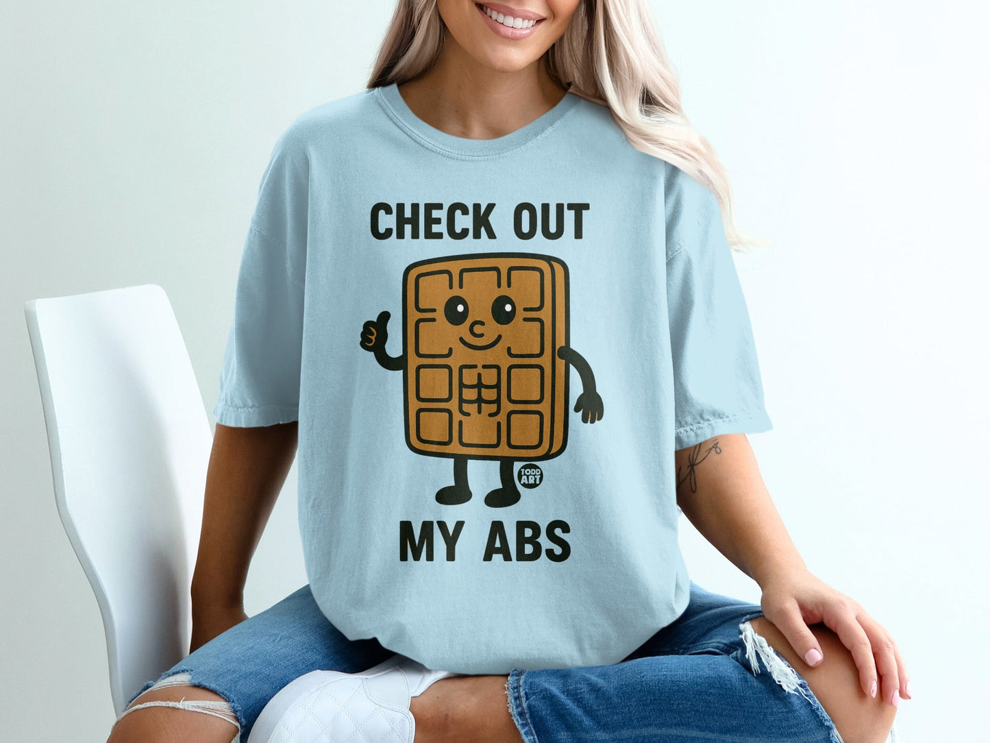Check Out My Abs Cute Waffle Design T-shirt