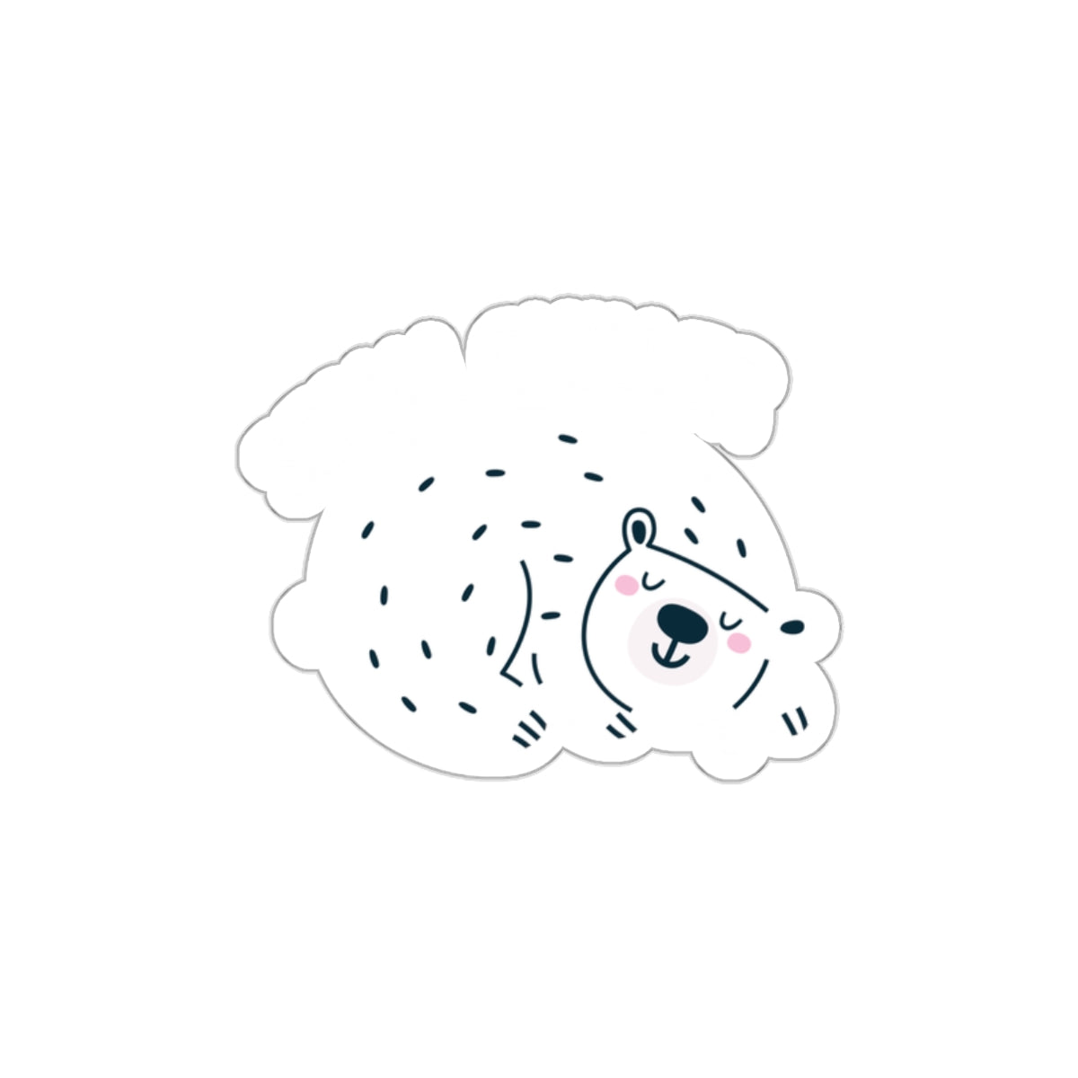 Cute Sleeping Polar Bear Illustration Sticker