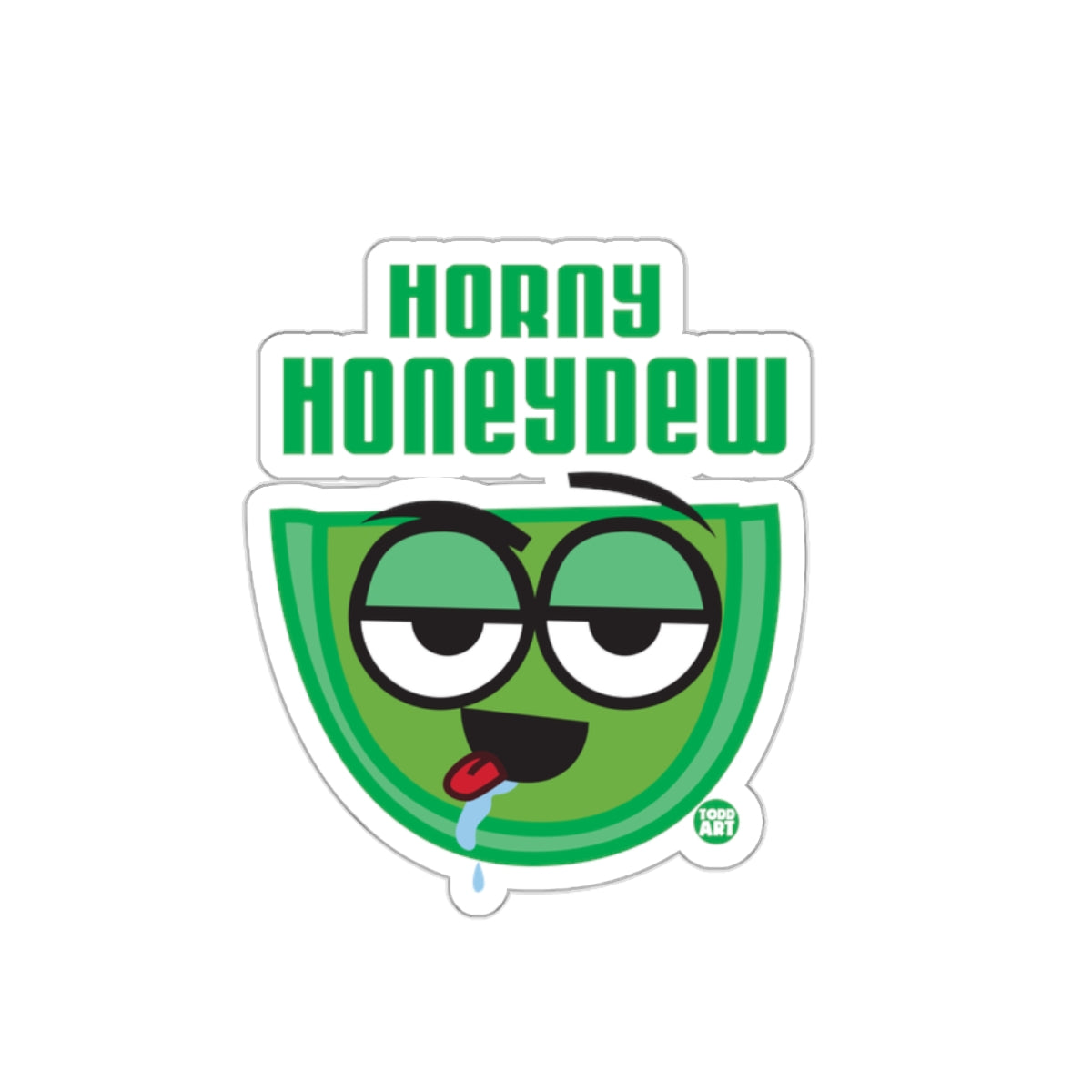 Horny Honeydew Fun Cartoon Sticker for Kids and Adults