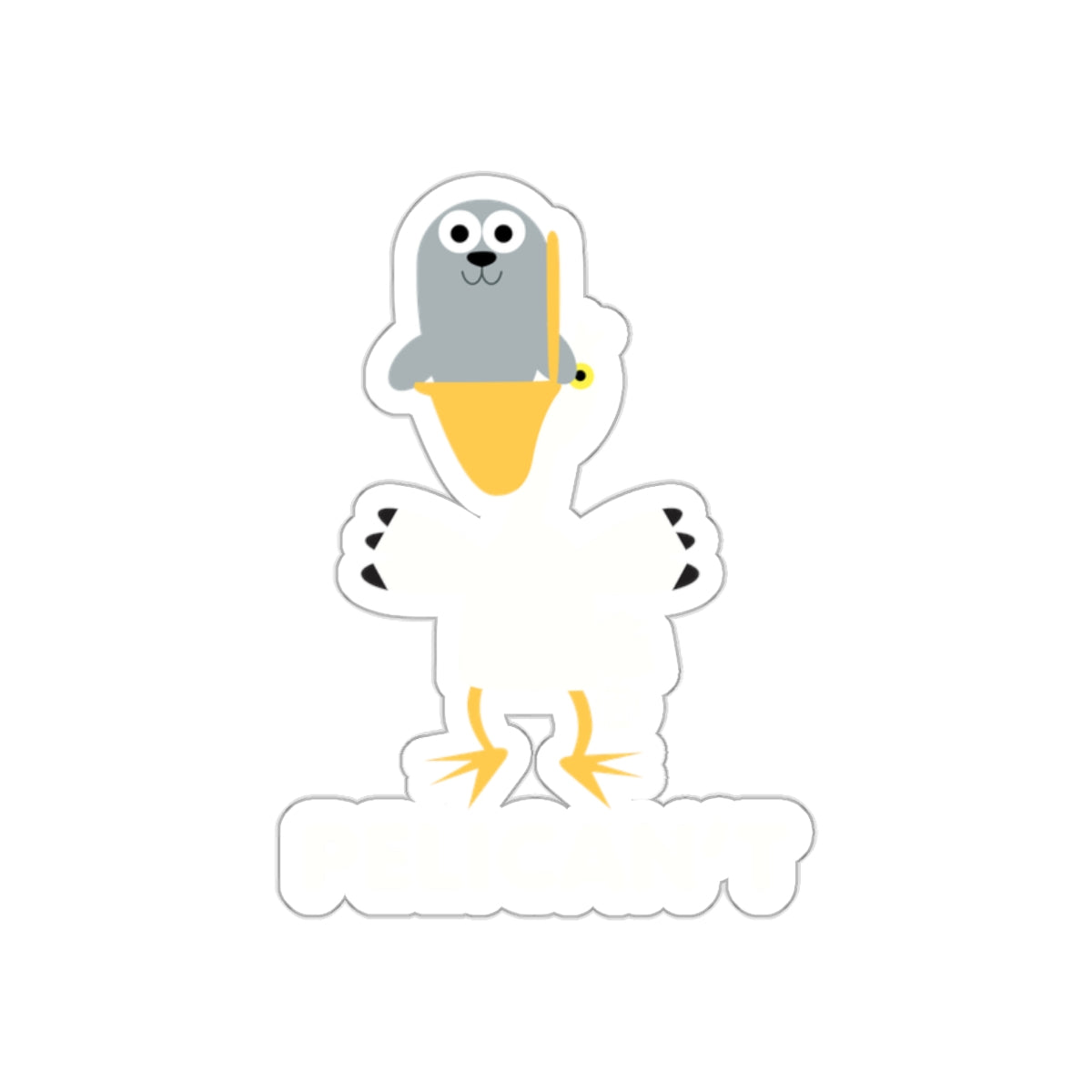 Pelican't With A Seal Funny Cartoon Todd Art Stickers
