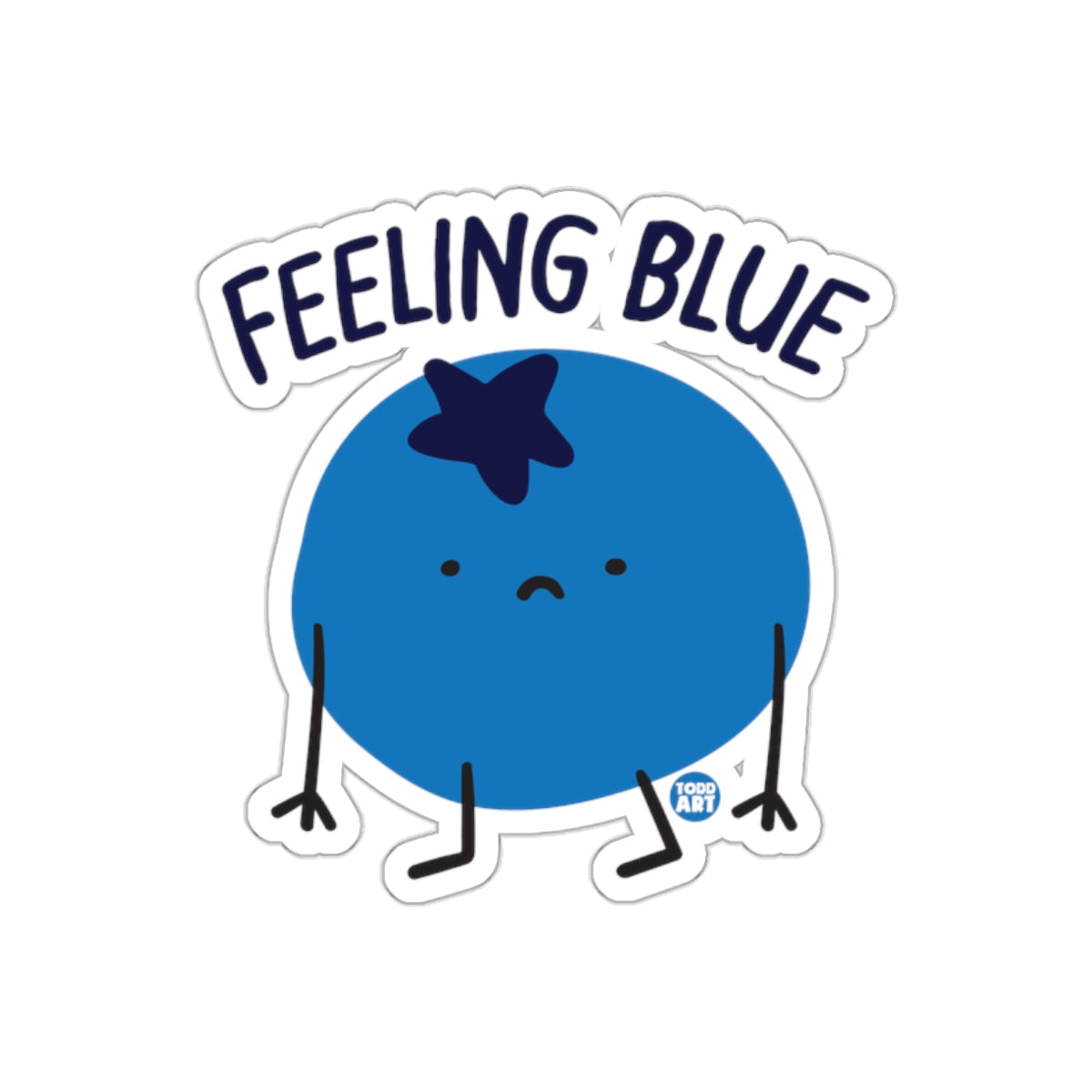 Feeling Blue Funny Cute Character Sticker