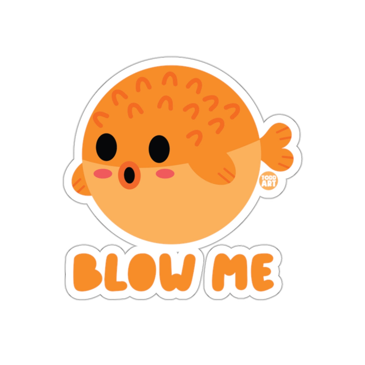 Blow Me Cute Puffer Fish Sticker for Fun Decor