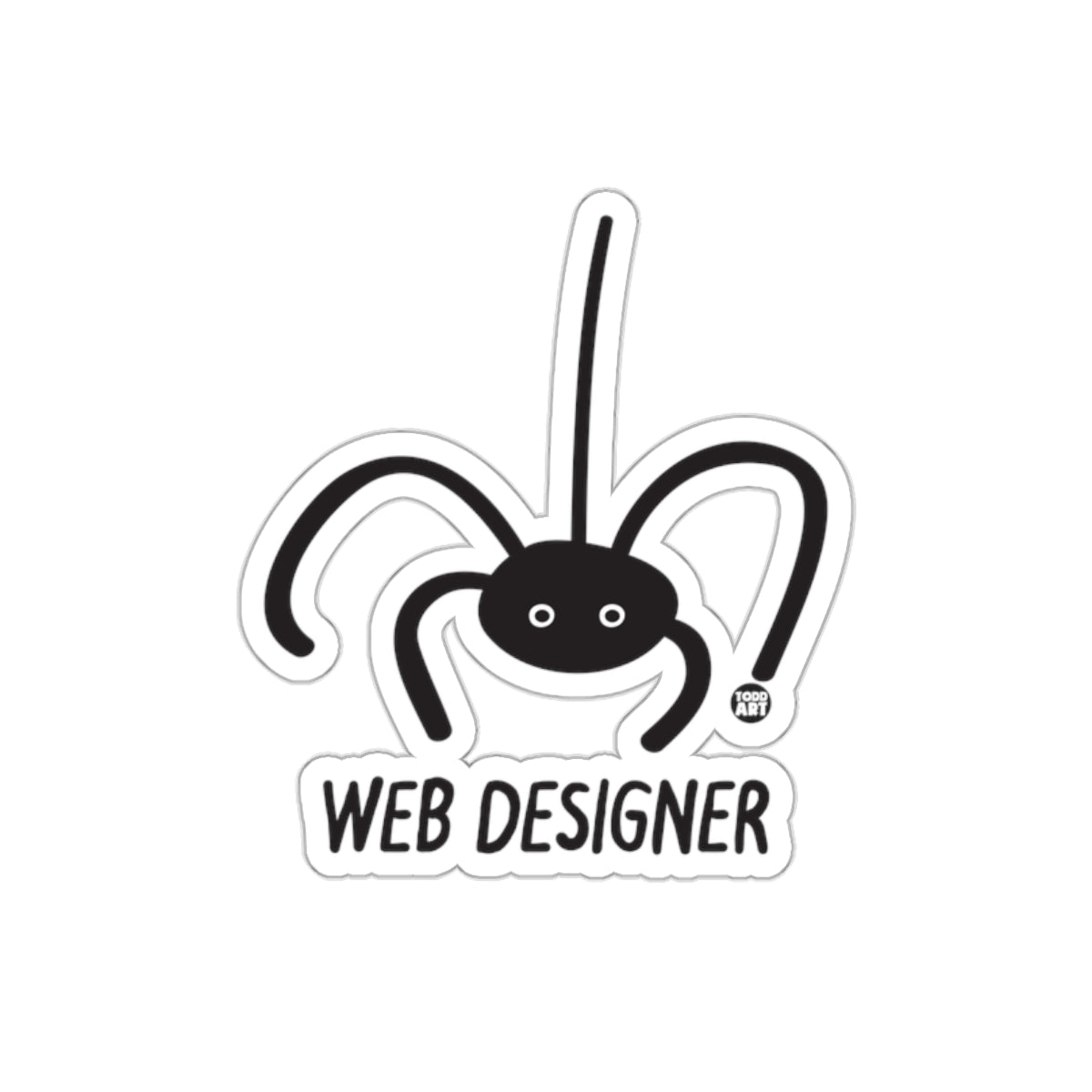 Funny Web Designer Spider Graphic Sticker