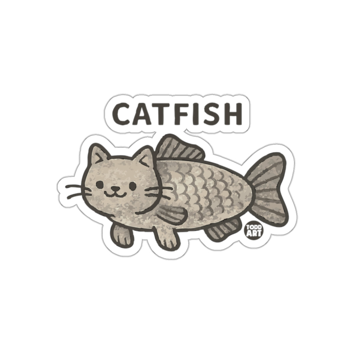 Cute Catfish Fusion Artistic Design Illustrated sticker