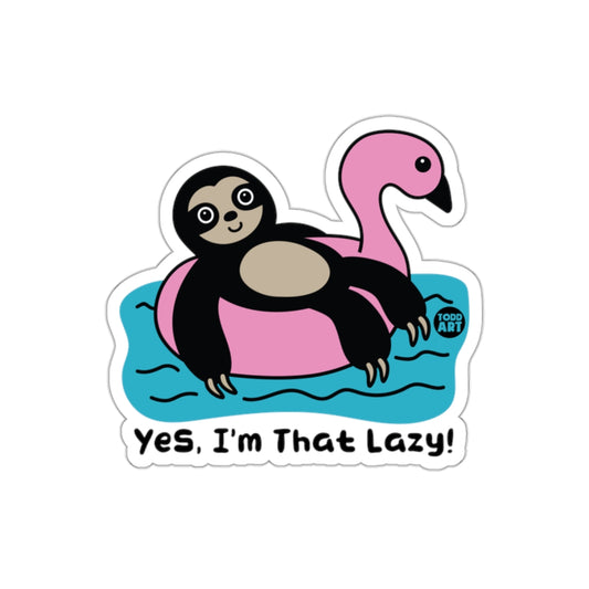 That Lazy Sloth In Flamingo Floaty with Water Design Stickers