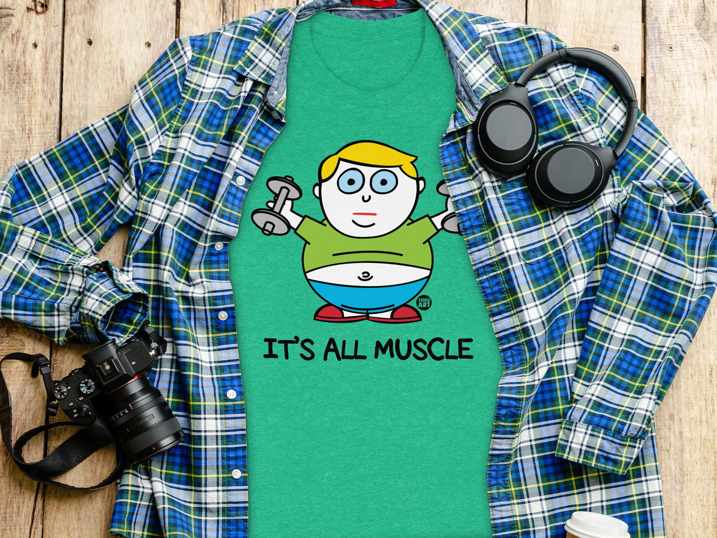 It's All Muscle Graphic T-Shirt Funny Apparel